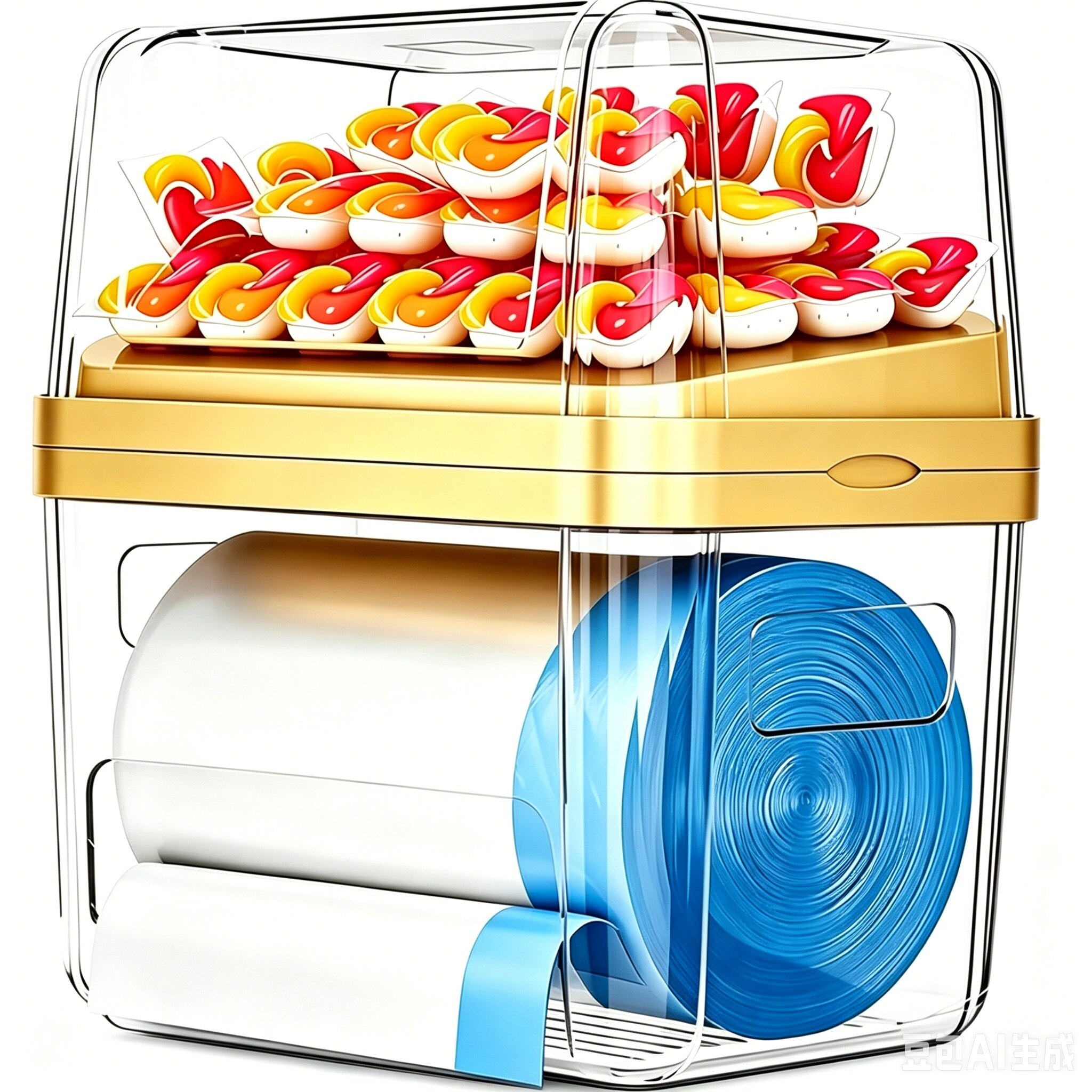 2-in-1 Acrylic Trash Bag Holder & Laundry Pods Container