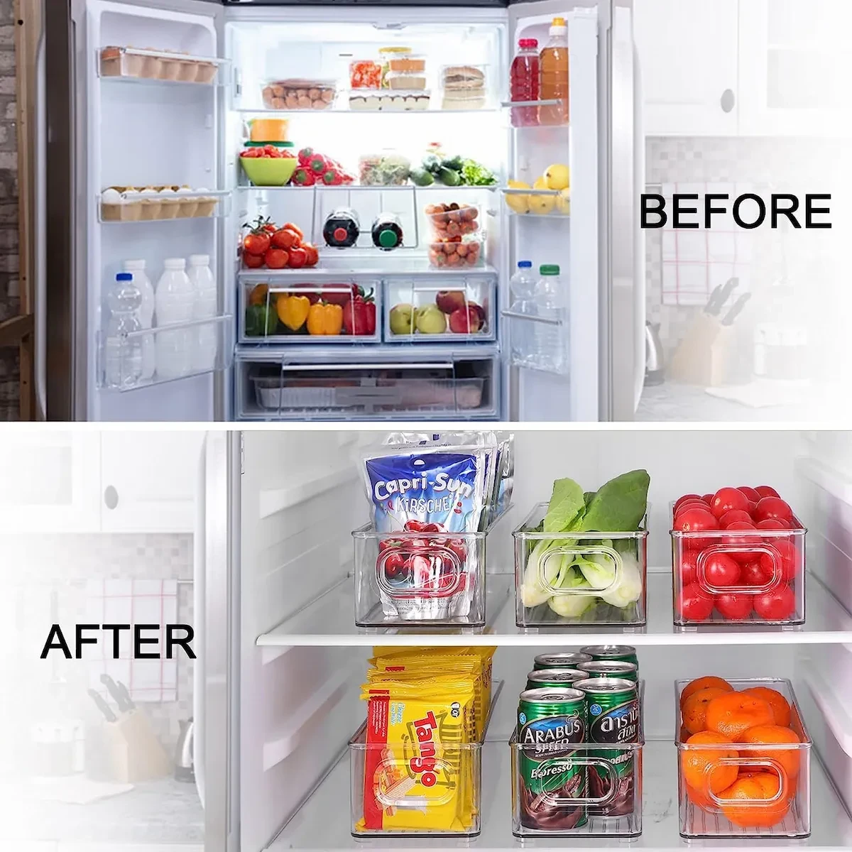 Clear Plastic Refrigerator Organizer Bins view 3