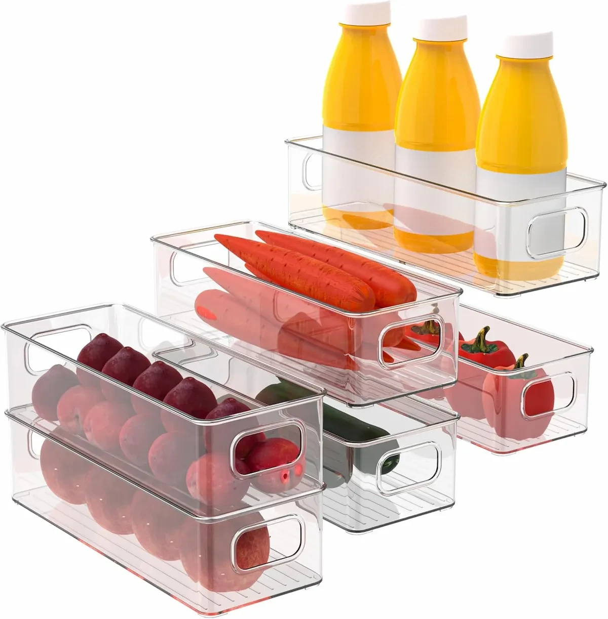 Clear Plastic Refrigerator Organizer Bins