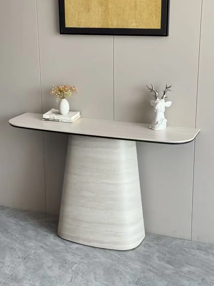 Commercial Bent Sintered Stone Reception Console