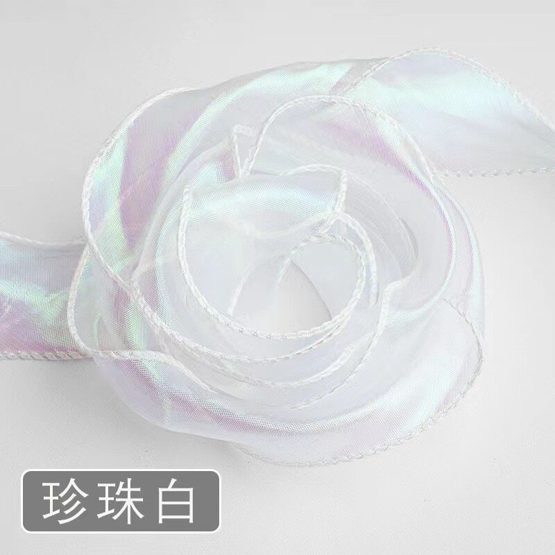 Flowing bordered chiffon ribbon view 13