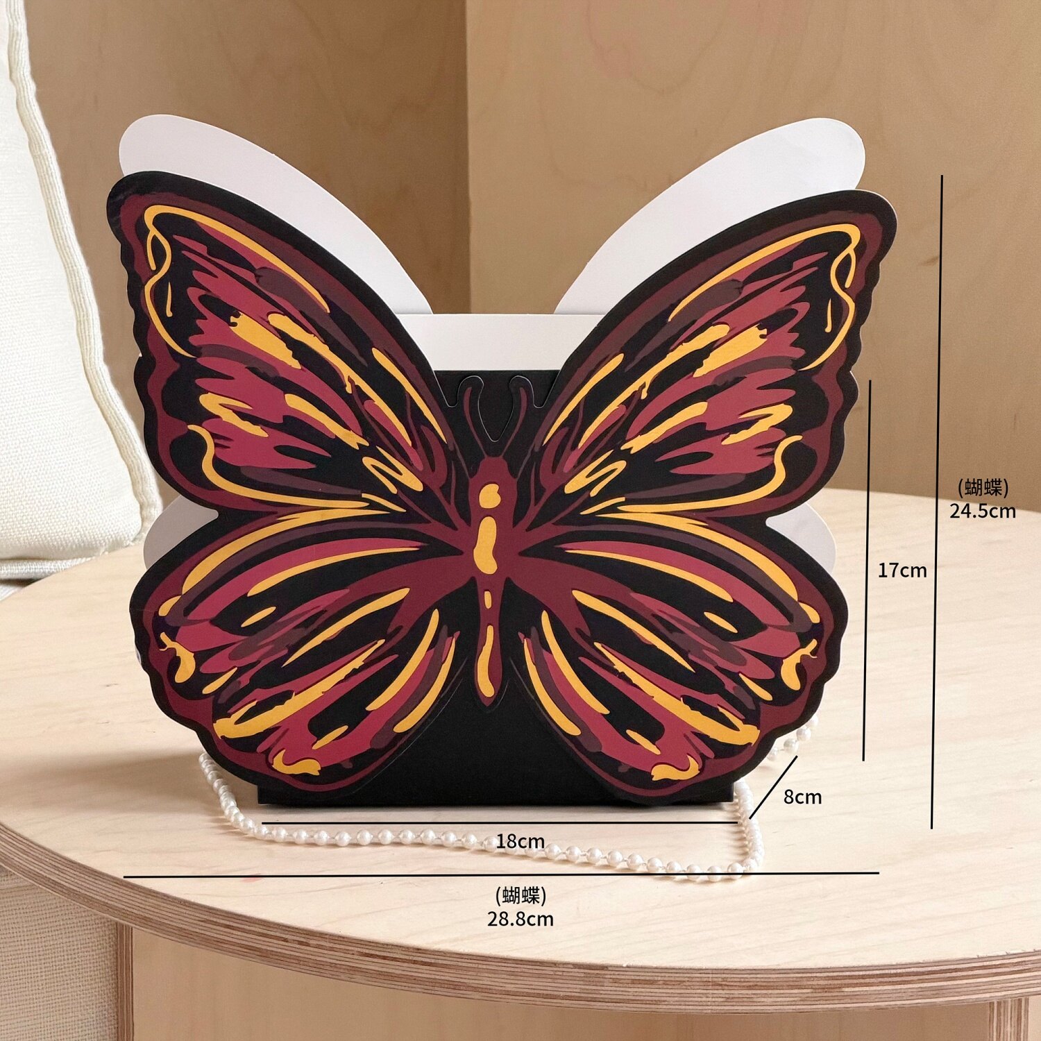 Butterfly pearl chain flower box view 2