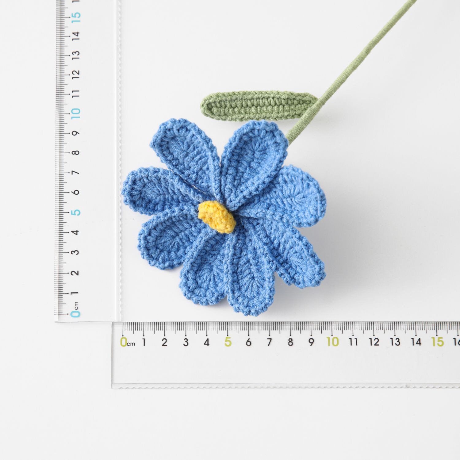 Crocheted Wool Gesang Flower Stem, Eternal Handmade Yarn Flower Ornament view 6