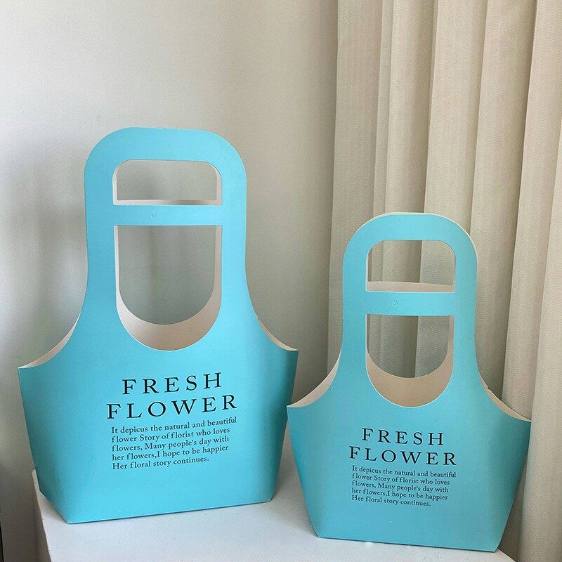 Integrated portable flower packaging paper bag - Flower shop flower arrangement hand-held box - Gift view 5