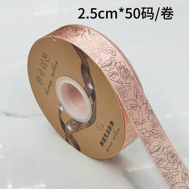 Lustrous floral pattern silk ribbon view 6