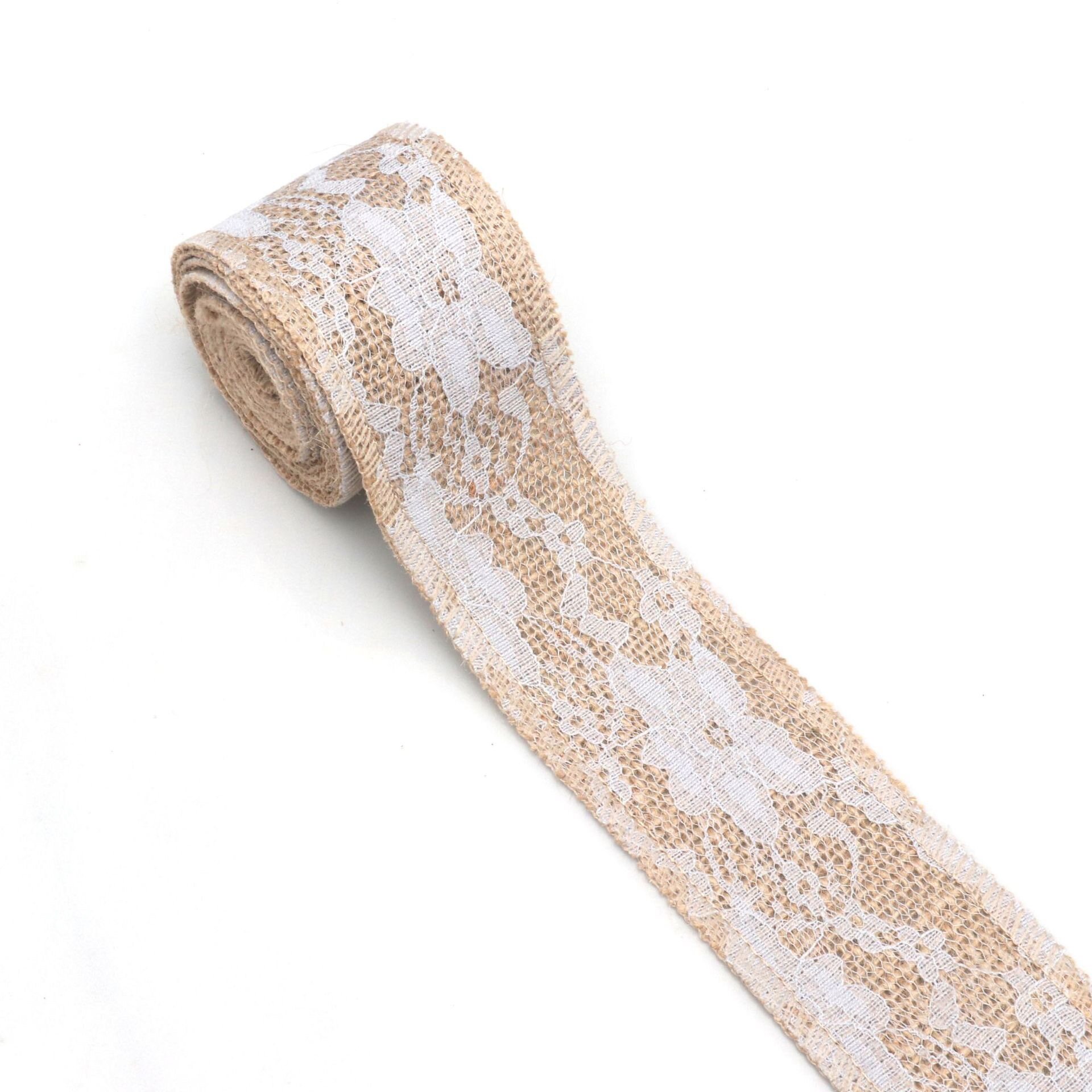 Flower-patterned cotton lace trim view 4