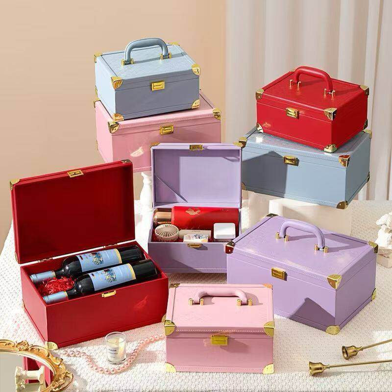 Leather-patterned handbag storage box