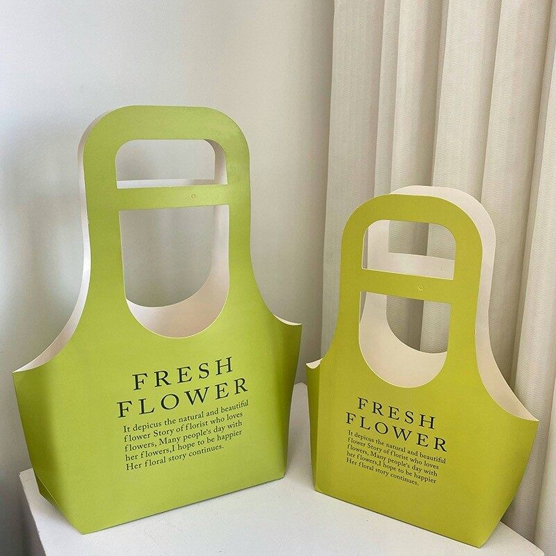 Integrated portable flower packaging paper bag - Flower shop flower arrangement hand-held box - Gift view 3