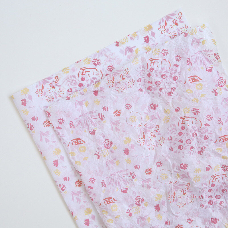 Girls' style floral lining made of tissue paper with a pear shape design view 4