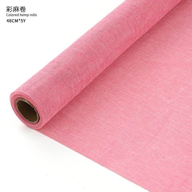 Retro linen roll-shaped floral art fabric view 25