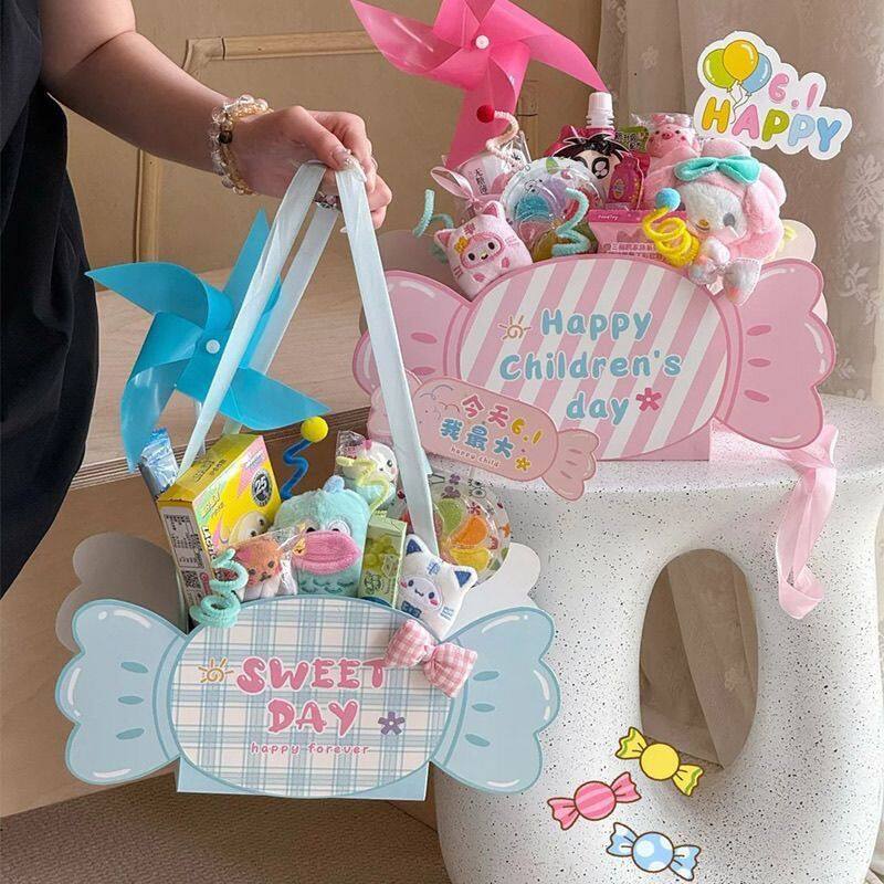 Candy-shaped hand-held gift bag - Festive children's fun hand-held gift box