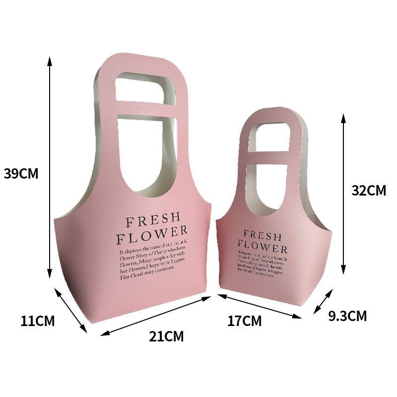 Integrated portable flower packaging paper bag - Flower shop flower arrangement hand-held box - Gift view 4