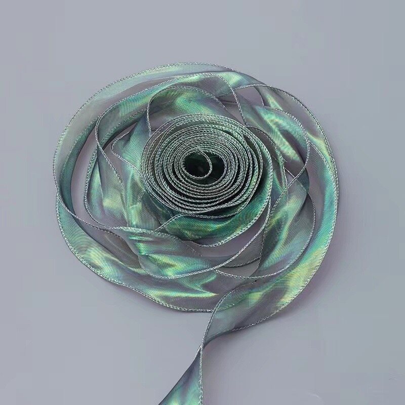 Flowing bordered chiffon ribbon view 7