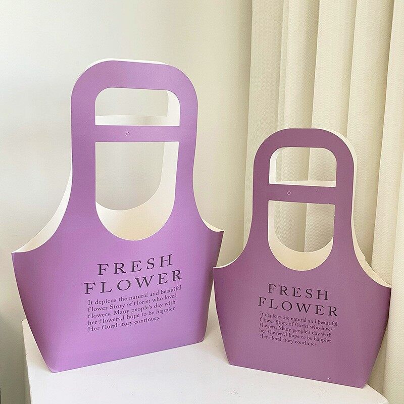 Integrated portable flower packaging paper bag - Flower shop flower arrangement hand-held box - Gift view 8