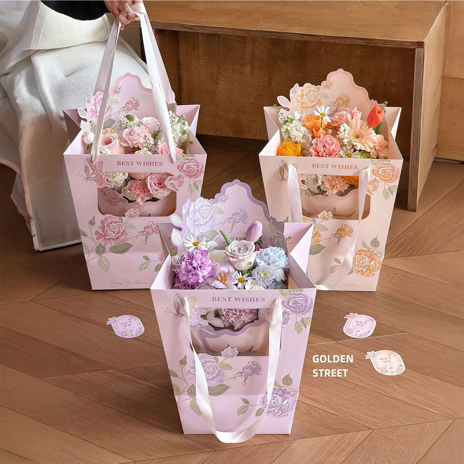 Flower butterfly handbag