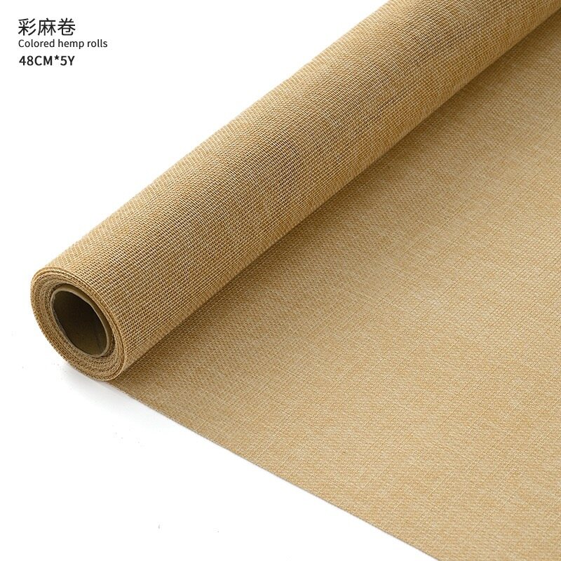 Retro linen roll-shaped floral art fabric view 17