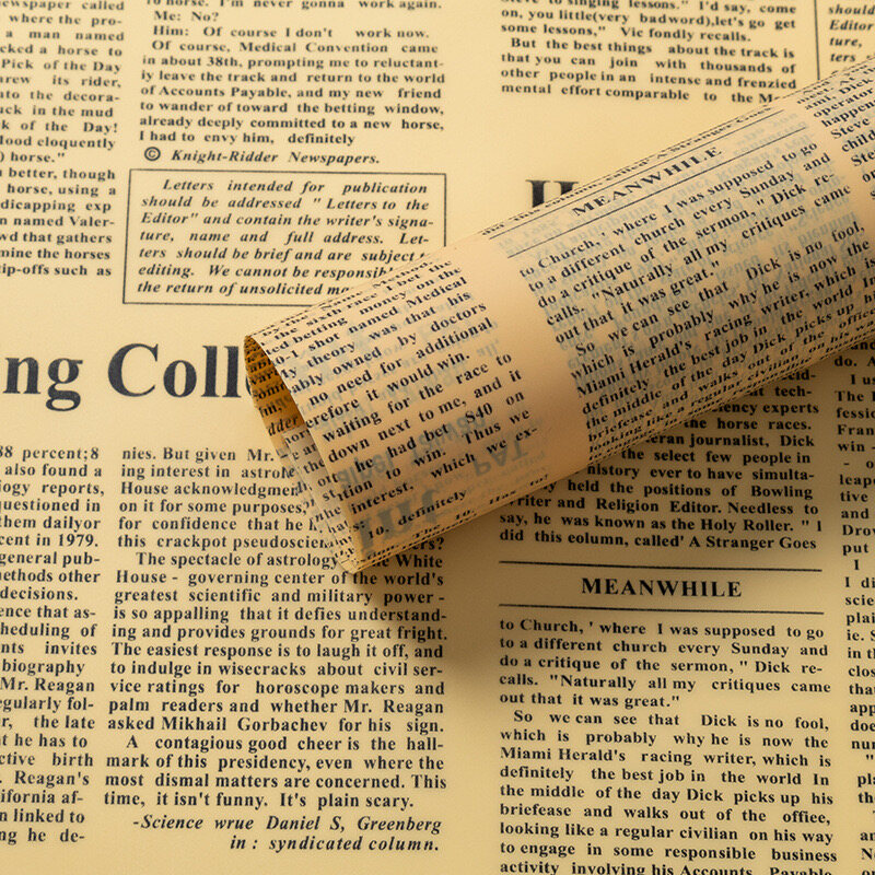 Retro newspaper pattern BOPP flower wrapping paper view 4