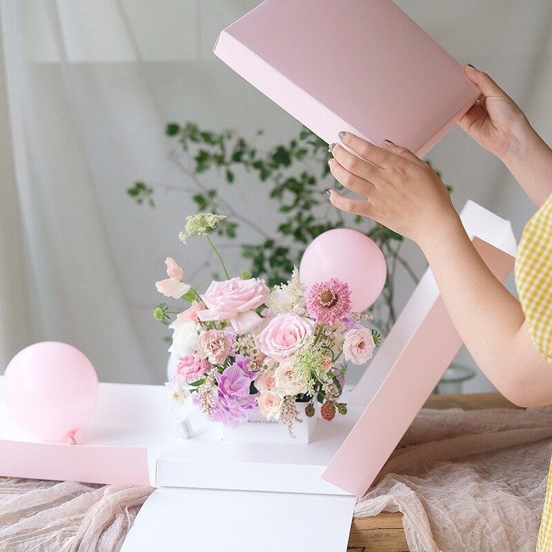 A special surprise gift in an empty box with a cozy atmosphere.