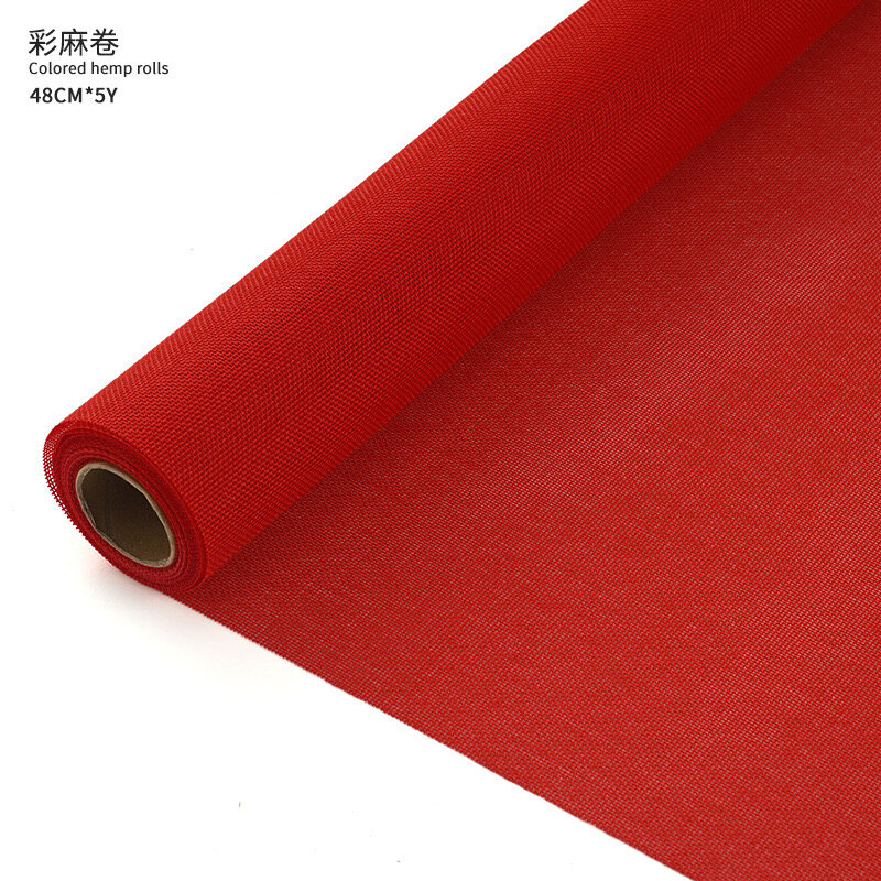 Retro linen roll-shaped floral art fabric view 21
