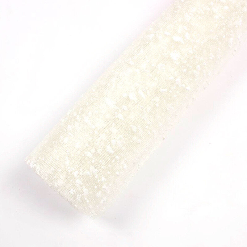 Dusk-like snowflakes decorating the net-like gauze view 3