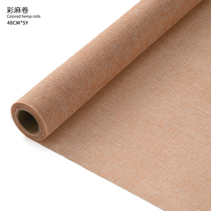 Retro linen roll-shaped floral art fabric view 18