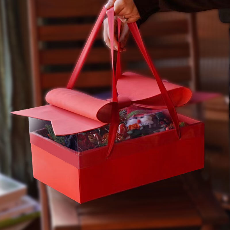 Bow Handle Fruit & Flower Gift Box view 2