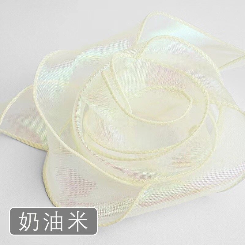 Flowing bordered chiffon ribbon view 4