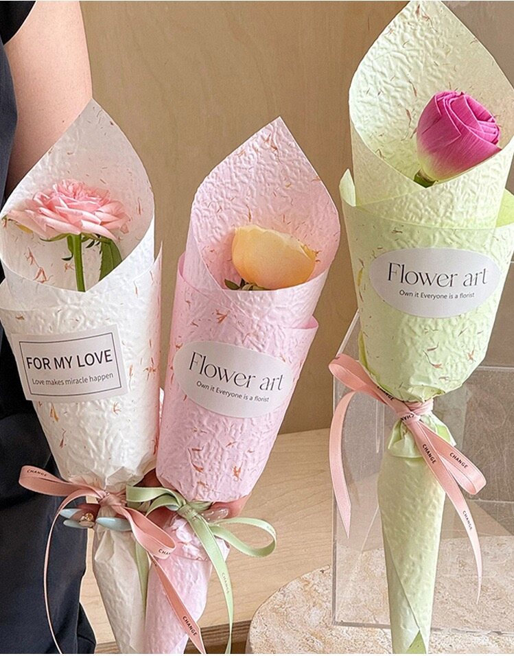Hand-sliced flower petal paper-thin paper