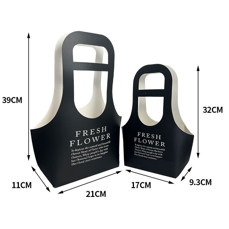 Integrated portable flower packaging paper bag - Flower shop flower arrangement hand-held box - Gift view 2