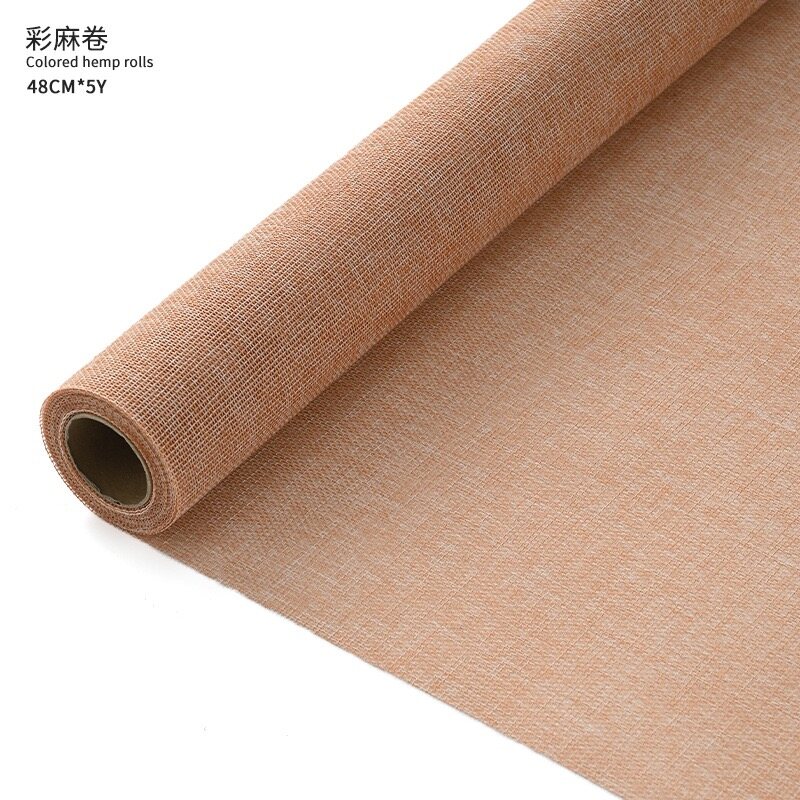 Retro linen roll-shaped floral art fabric view 13
