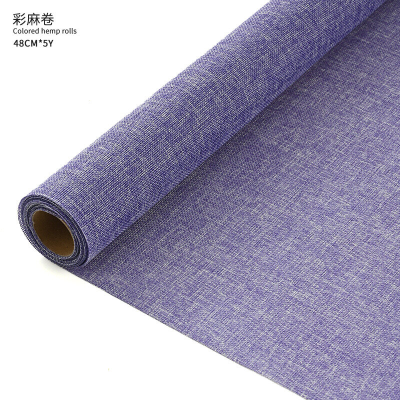 Retro linen roll-shaped floral art fabric view 27