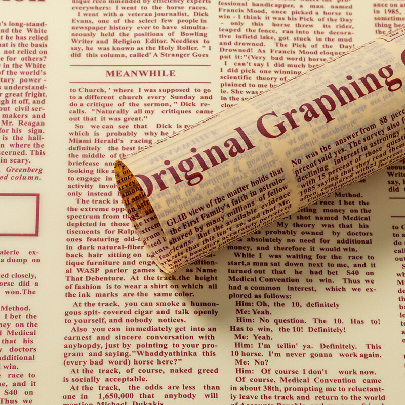 Retro newspaper pattern BOPP flower wrapping paper view 6