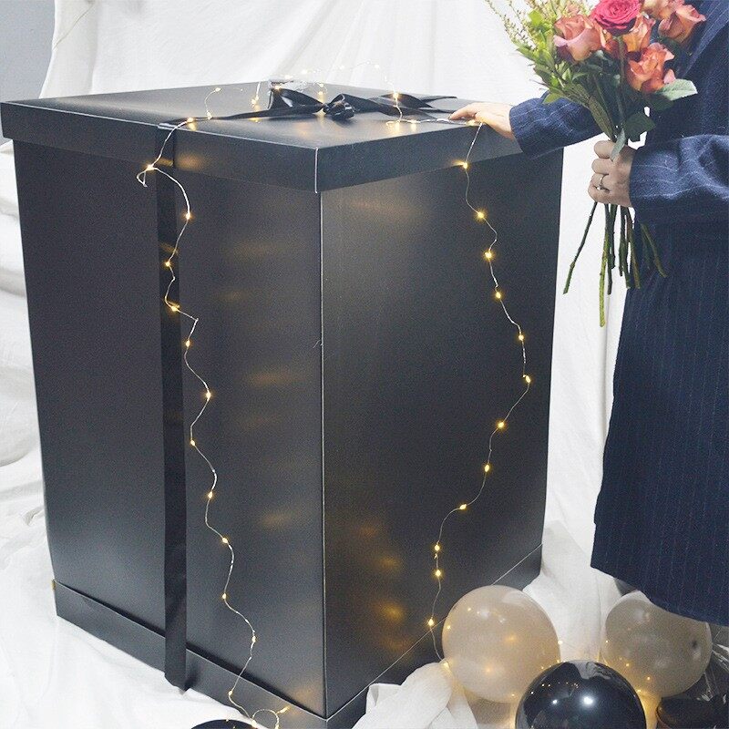 Giant Surprise Box (Holds Person), Empty Gift Box for Birthday Proposals & Confession Moments