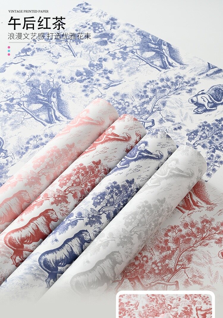 Afternoon tea red wine waterproof film wrapped flower paper