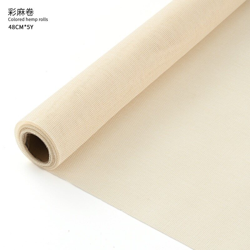 Retro linen roll-shaped floral art fabric view 28