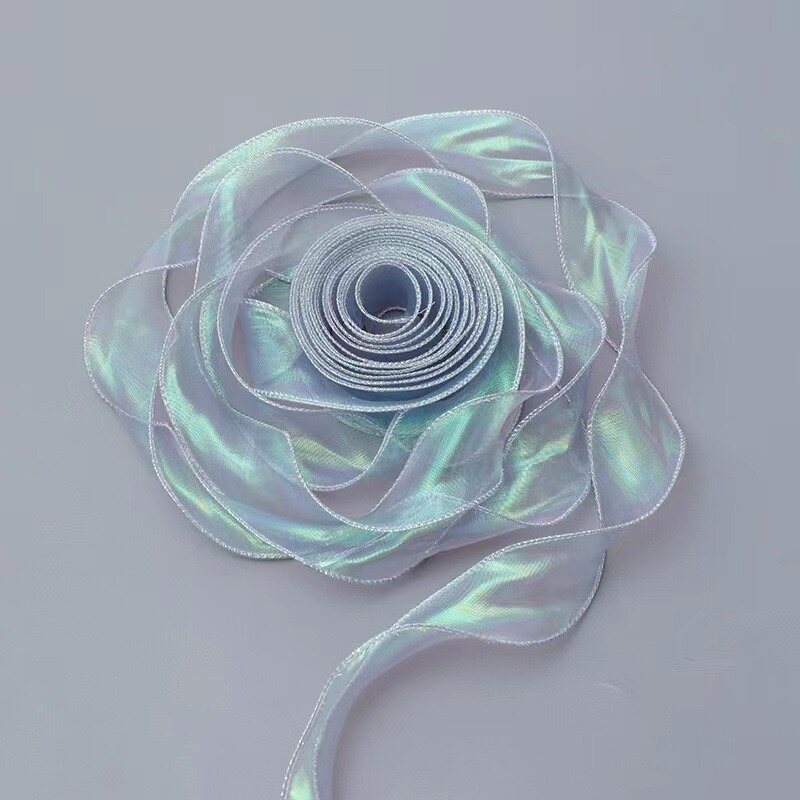 Flowing bordered chiffon ribbon view 11