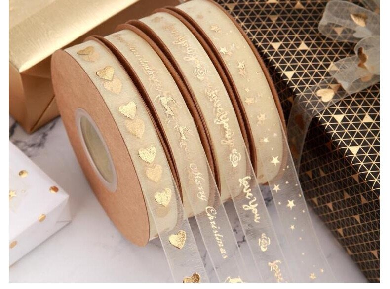 Gilded illusion silk ribbon