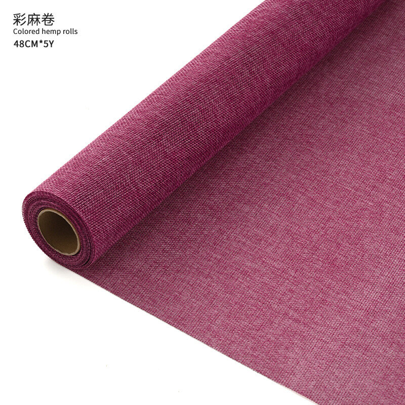 Retro linen roll-shaped floral art fabric view 29