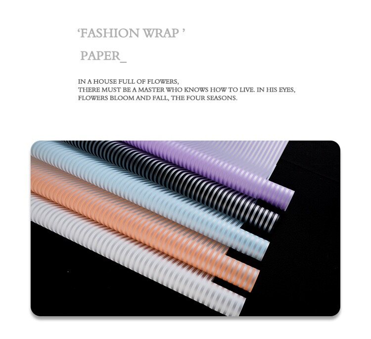 Korean-style horizontal striped floral wrapping paper