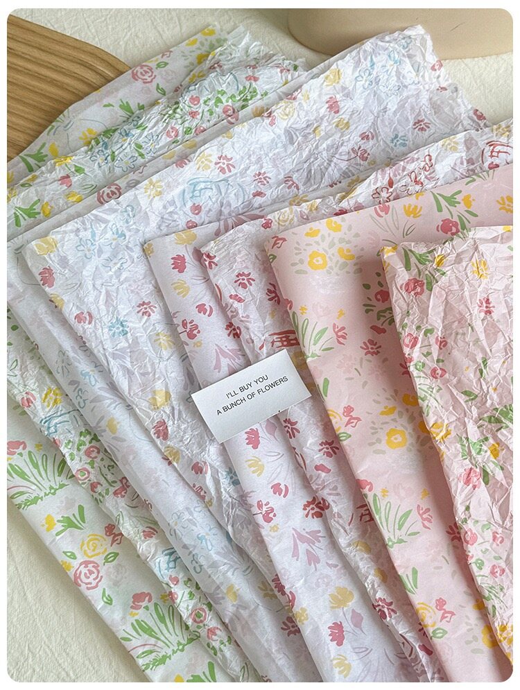 Girls' style floral lining made of tissue paper with a pear shape design