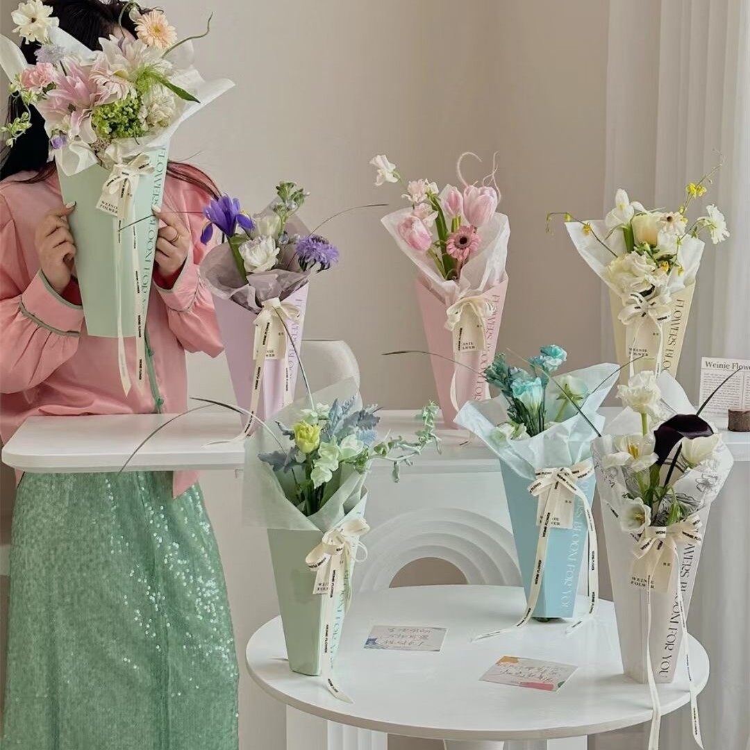 Flower hug bucket flower arrangement flower art