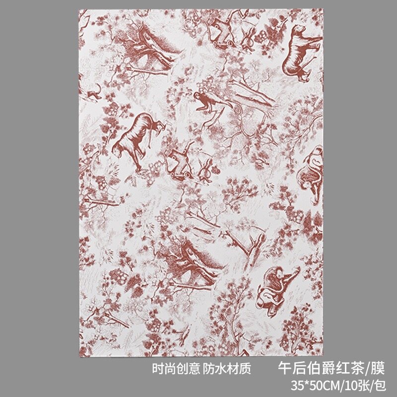 Afternoon tea red wine waterproof film wrapped flower paper view 3