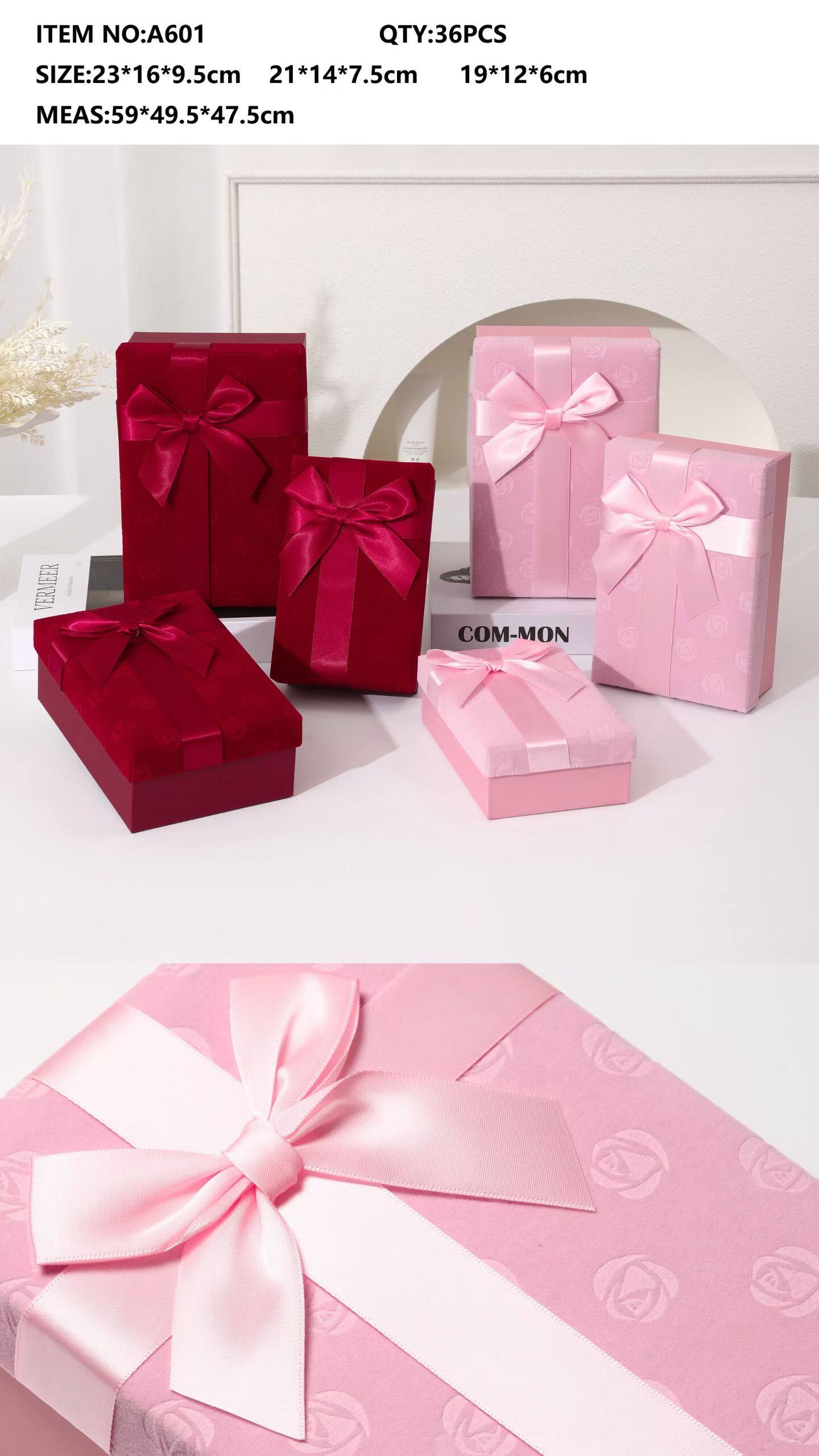 Camellia Flower Dark Pattern Ribbon Gift Box