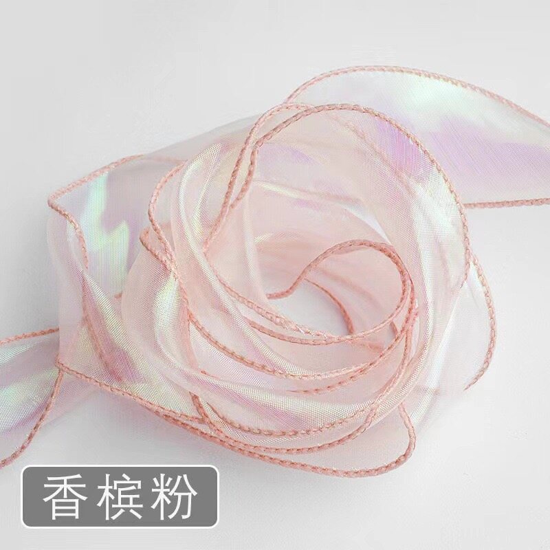 Flowing bordered chiffon ribbon view 9
