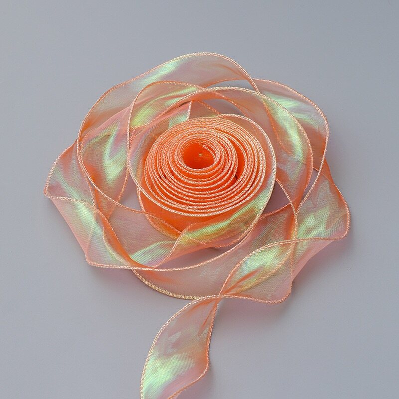 Flowing bordered chiffon ribbon view 2