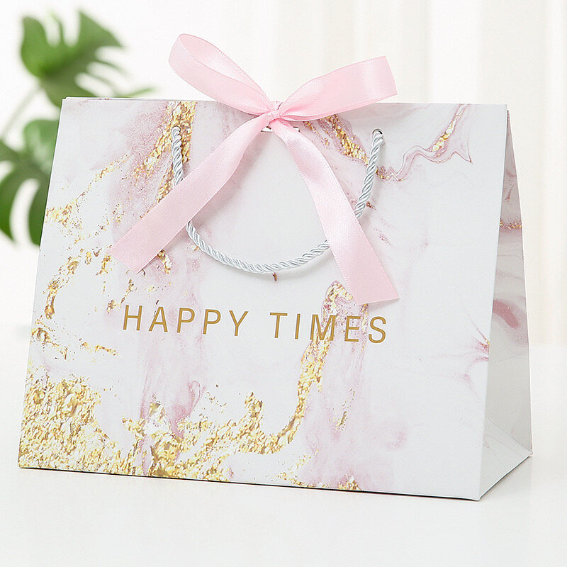 Gold pattern texture gift handbag view 5