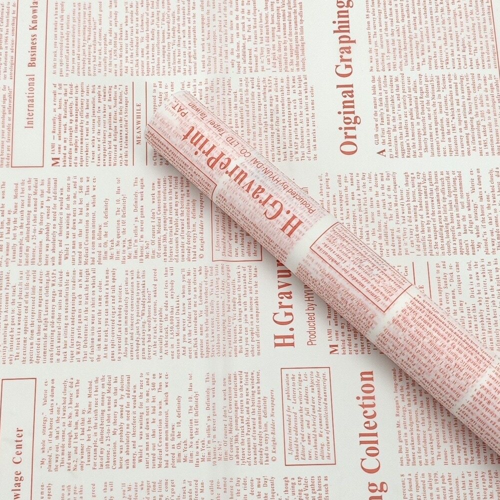Retro newspaper pattern BOPP flower wrapping paper view 8