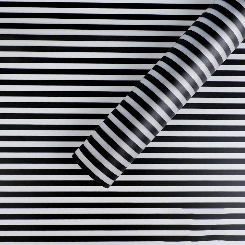 Korean-style horizontal striped floral wrapping paper view 4