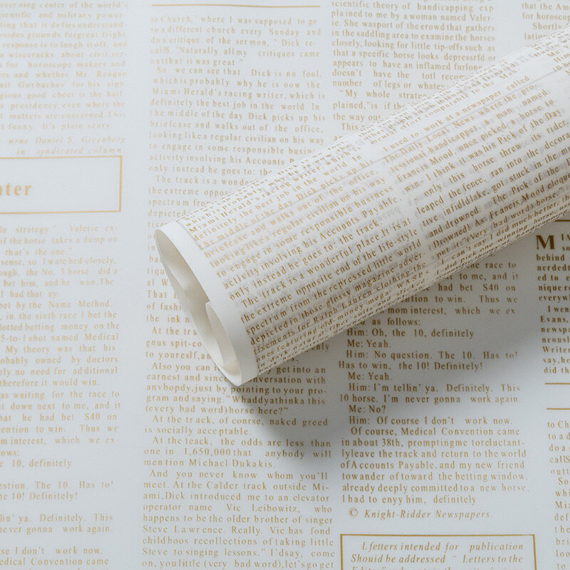 Retro newspaper pattern BOPP flower wrapping paper view 7