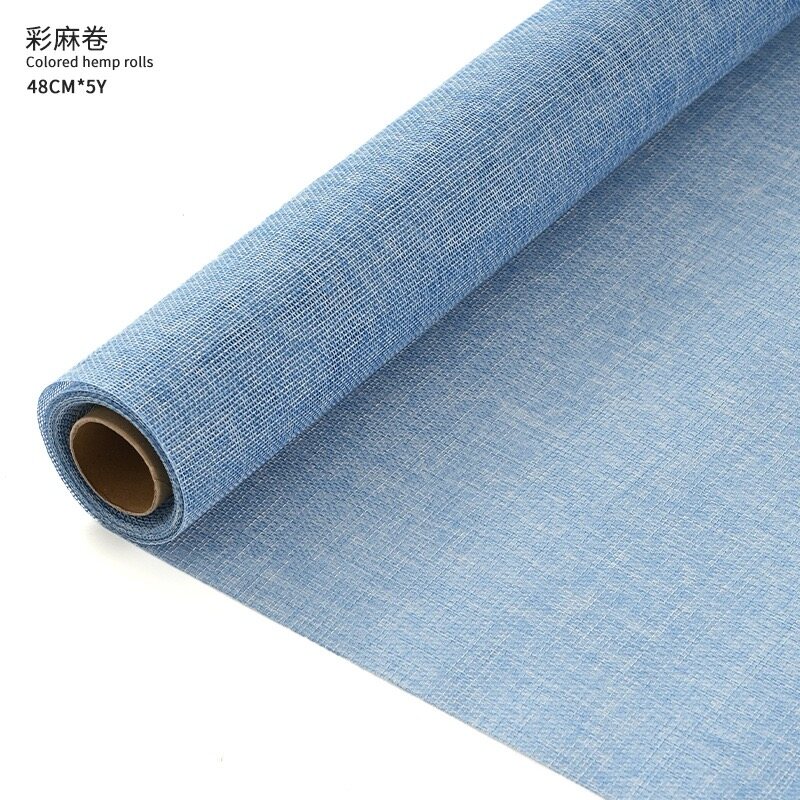 Retro linen roll-shaped floral art fabric view 12
